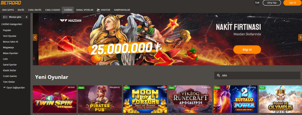 betroad casino oyunları